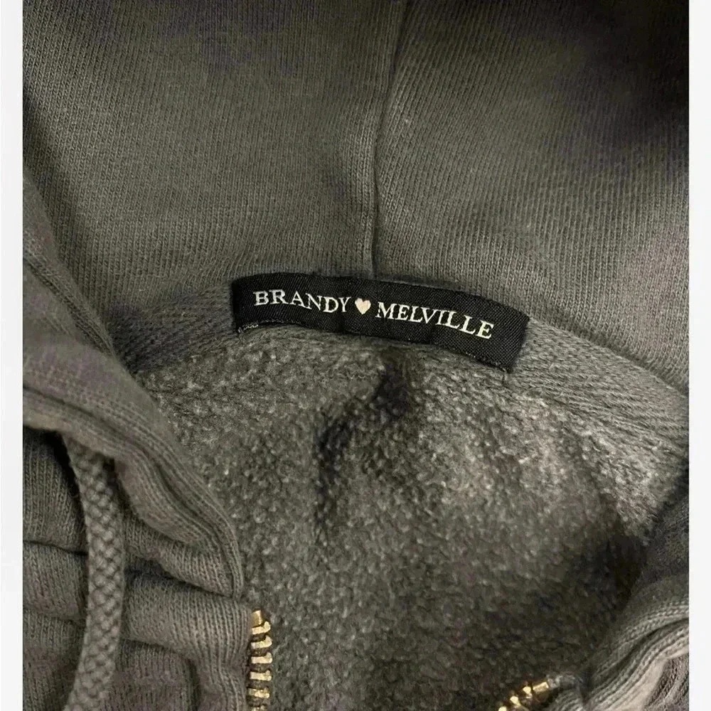 Brandy Melville Blue Cropped  Hoodie Size Small - Picture 7 of 8